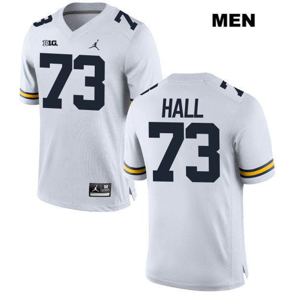 Men's NCAA Michigan Wolverines Ja'Raymond Hall #73 White Jordan Brand Authentic Stitched Football College Jersey PI25B30VP